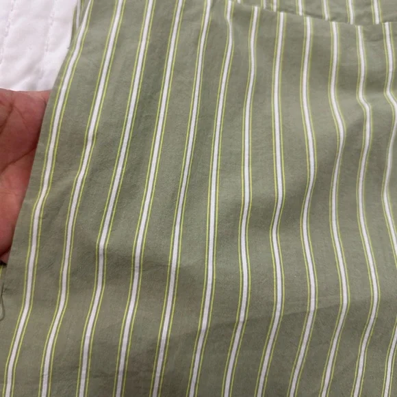 Tuckernuck Pomander Place Rohan Shirt Dress Green Striped Long Sleeves Pockets - Picture 9 of 16